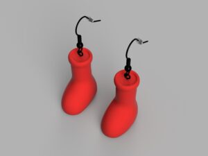 Big Red Boots Earrings | Hypoallergenic