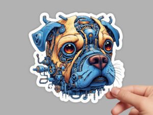 Biomechanical Pug Sticker