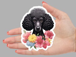 Black Poodle Dog Sticker