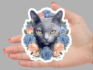 Russian Blue Cat Sticker