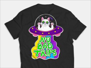 No Bad Trips Alien Cat T Shirt