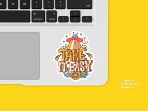 Take It Easy UFO Sticker