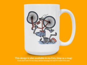 Skeleton Bike Wreck Sticker