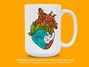 Earth Wave Heart Sticker