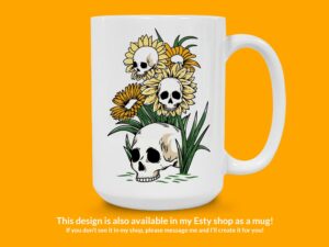 Skull Sunflower Sticker