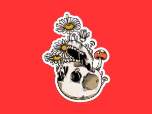 Mushroom Skull Sticker