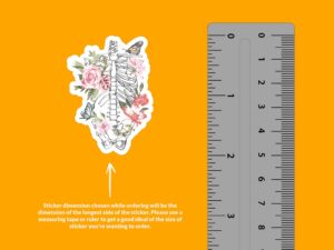 Floral Skeleton Torso Sticker