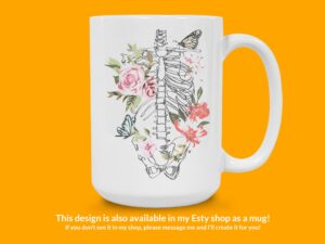 Floral Skeleton Torso Sticker