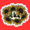 Sunflower Skull Sticker