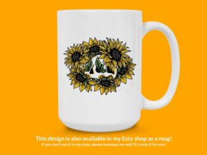 Sunflower Skull Sticker