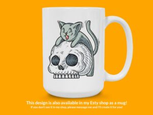 Cute Cat Skull Sticker