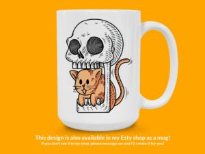 Cat in a Skull Sticker