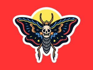 Death's Head Hawkmoth Moth Sticker