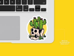 Desert Cactus Skull Sticker