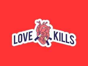 Love Kills Dagger Heart sticker