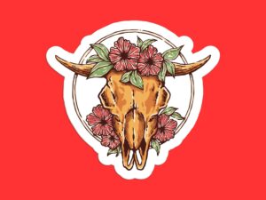 Bull Cow Skull Sticker