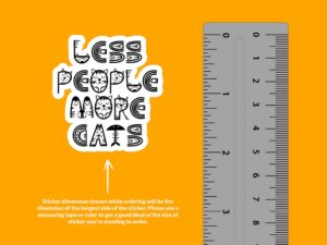 Less People More Cats Sticker