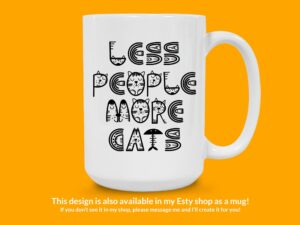 Less People More Cats Sticker