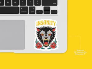 Insanity Wolf Tattoo Sticker