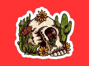 Desert Skull Sticker