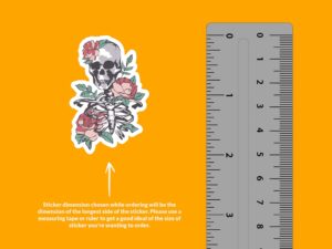 Floral Skeleton Sticker