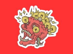 Bright Idea Skull Sticker