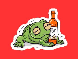 Drunk Frog Sticker | Vinyl Sticker, Car Sticker, Laptop Sticker, Water Bottle Sticker, Funny Sticker, Cute Sticker, Gift Sticker