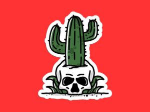 Cactus Skull Sticker