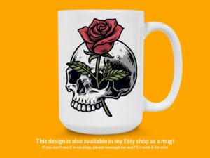 Rose Skull Sticker