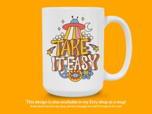 Take It Easy UFO Sticker