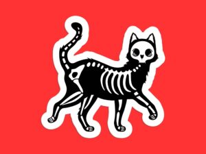 Skeleton Cat Sticker