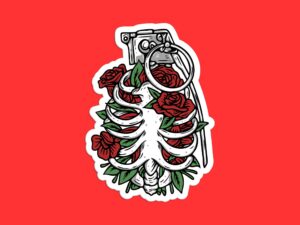 Skeleton Grenade Sticker