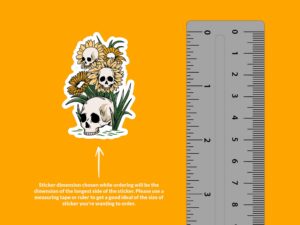 Skull Sunflower Sticker