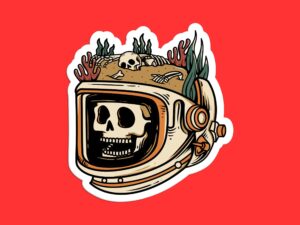 Scuba Skeleton Sticker