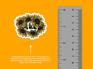 Sunflower Skull Sticker