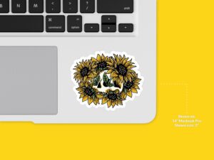 Sunflower Skull Sticker