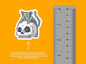 Cute Cat Skull Sticker