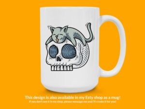 Cute Cat Skull Sticker