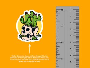 Desert Cactus Skull Sticker