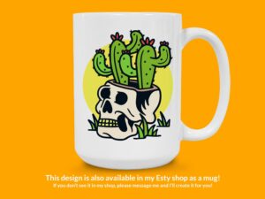 Desert Cactus Skull Sticker