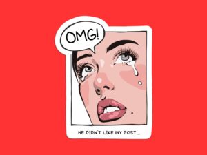 OMG He Didn't Like My Post Sticker