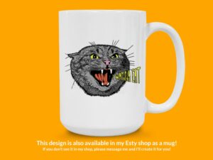 Angry Cat Sticker I Wanna Eat