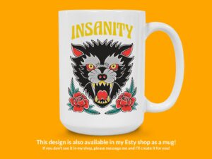 Insanity Wolf Tattoo Sticker