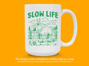 Slow Life Alpaca Sticker