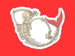 Skeleton Mermaid Sticker