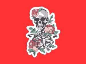 Floral Skeleton Sticker