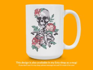 Floral Skeleton Sticker