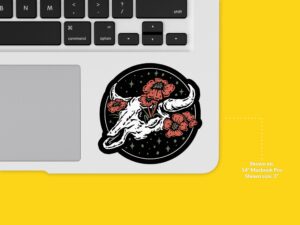 Cow Skull Sticker