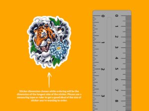 Tiger Finger Waves Tattoo Style Sticker