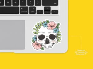Floral Skull Sticker